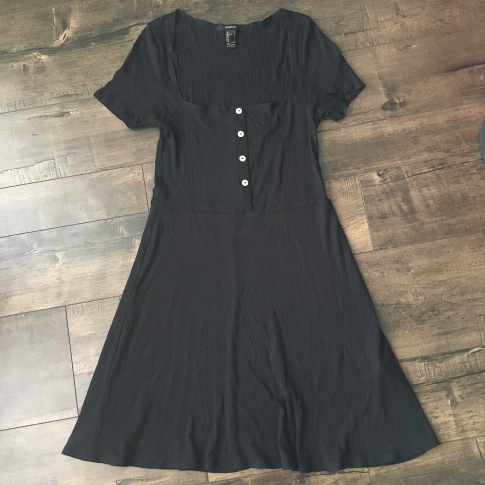 FOREVER 21 black ribbed dress